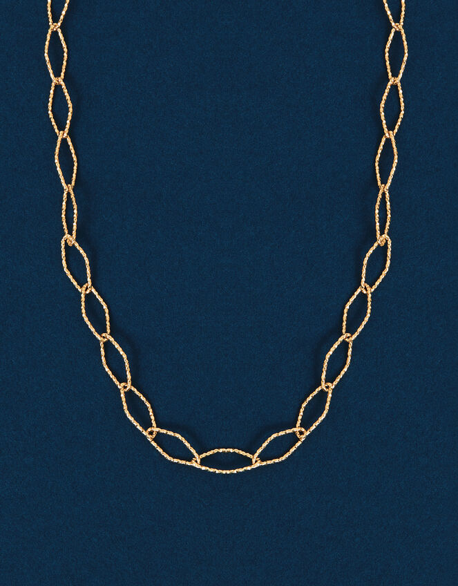 14ct Gold-Plated Diamond Cut Chain Necklace, , large