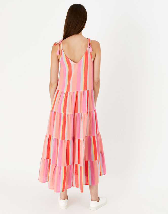 Bright Stripe Tiered Maxi Dress, Multi (BRIGHTS-MULTI), large