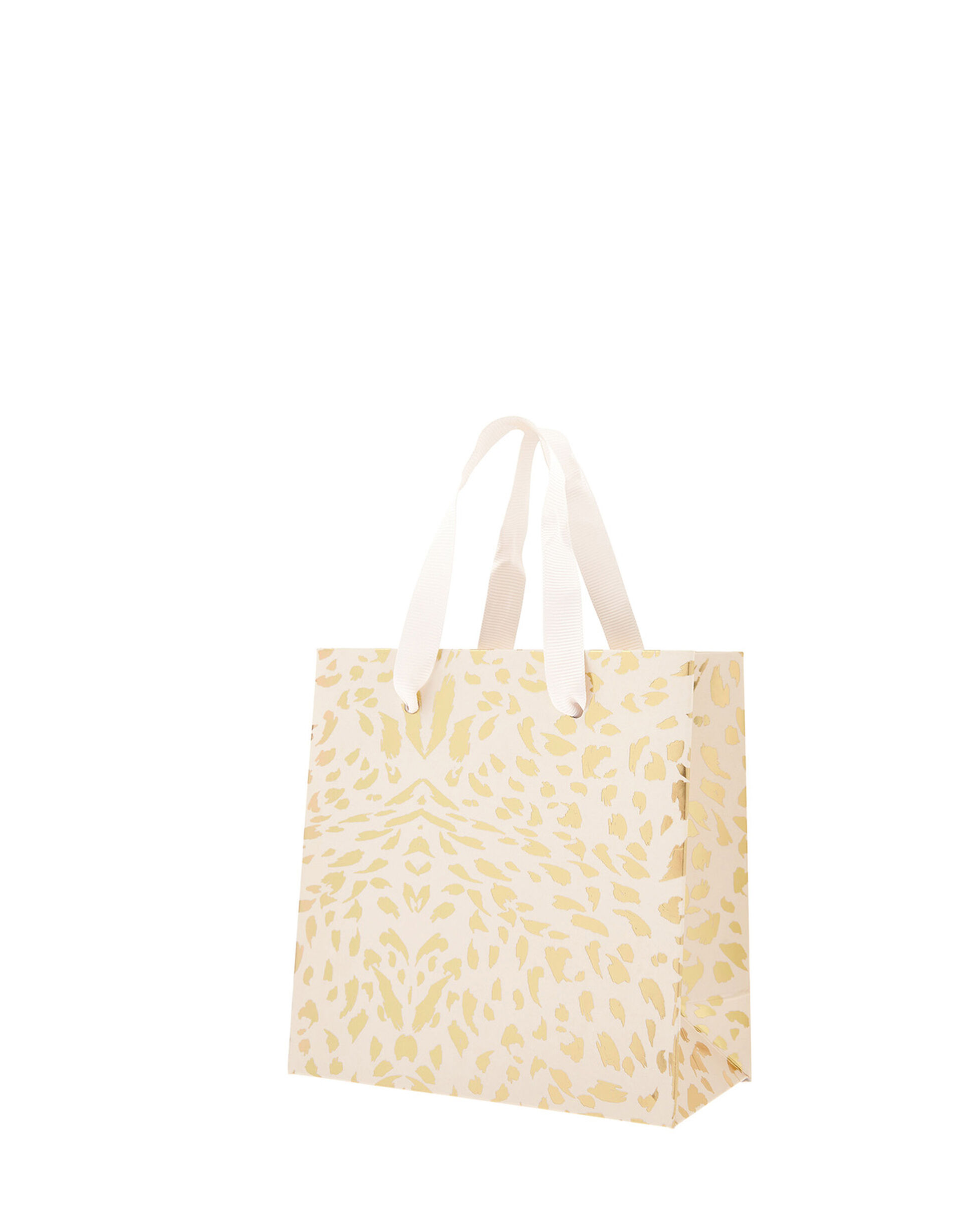 Small Gold Foil Print Gift Bag, , large