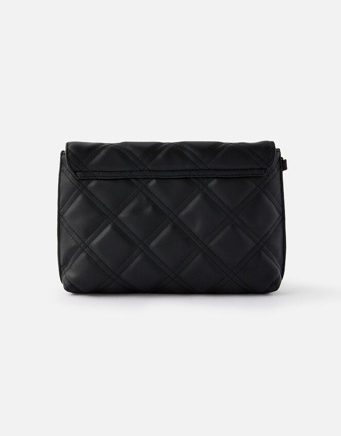 Stud Quilted Clutch , Black (BLACK), large