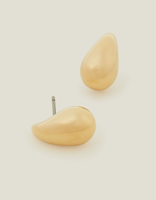 14ct Gold-Plated Molten Stud Earrings, , large