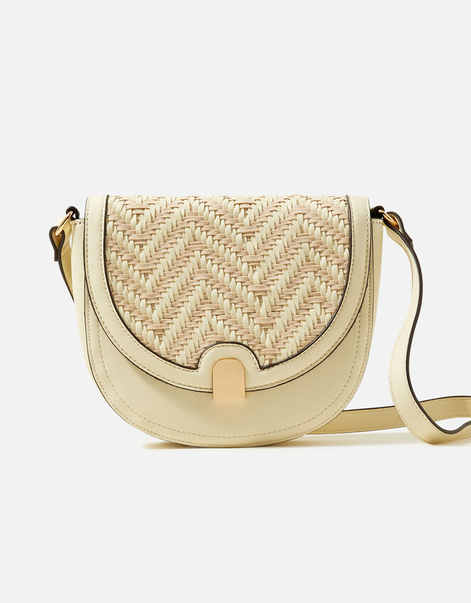 Weave Cross-Body Bag, Cream (CREAM), large