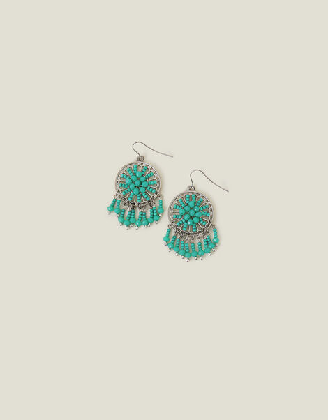 Tassel Facet Beaded Earrings, , large