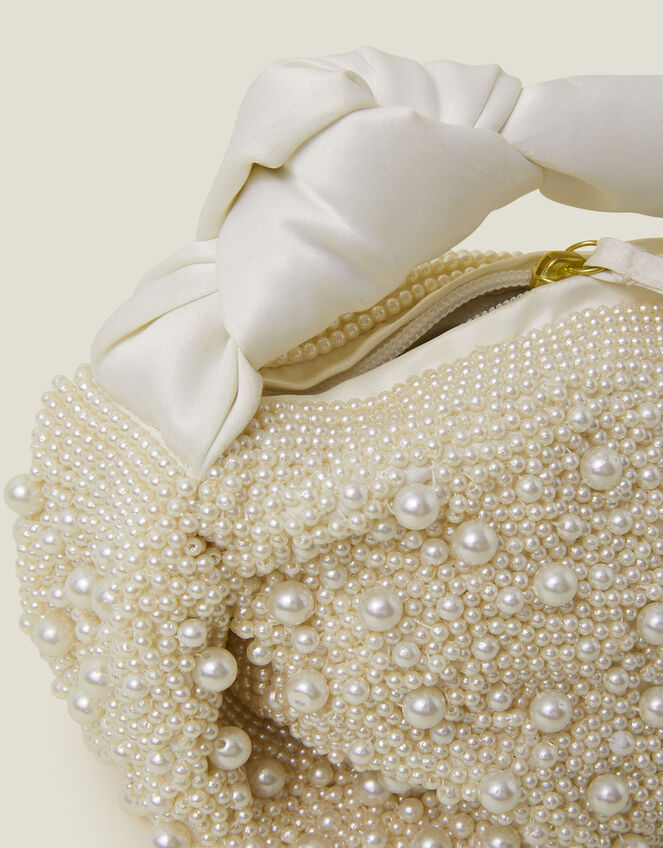 Bridal Pearl Satin Bag, , large
