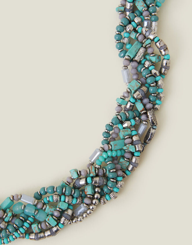 Statement Beaded Plait Necklace, , large