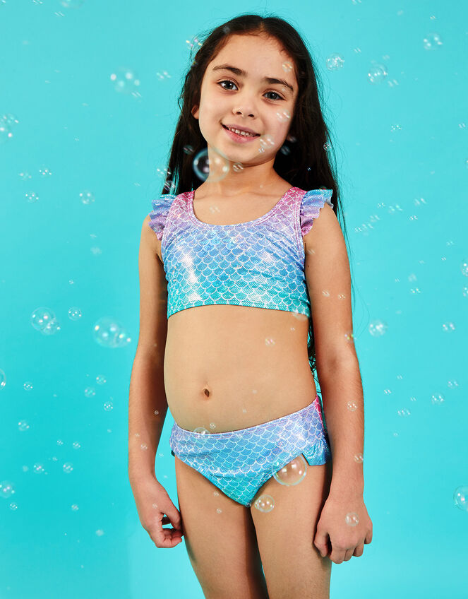 Girls Mermaid Bikini Set, PASTEL MULTI, large