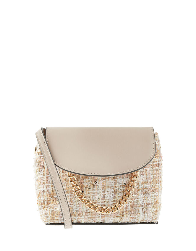 Meghan Metallic Tweed Cross-Body Bag, , large
