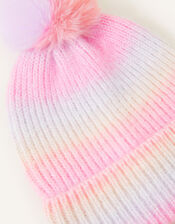 Girls Rainbow Space Dye Beanie, Multi (PASTEL-MULTI), large