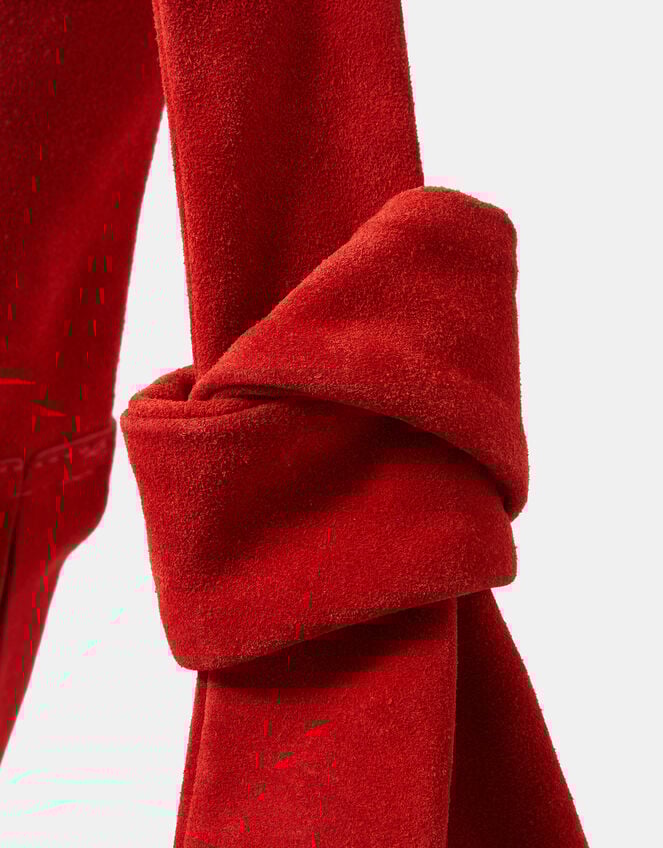 Slouchy Knot Leather Shoulder Bag, Orange (ORANGE), large