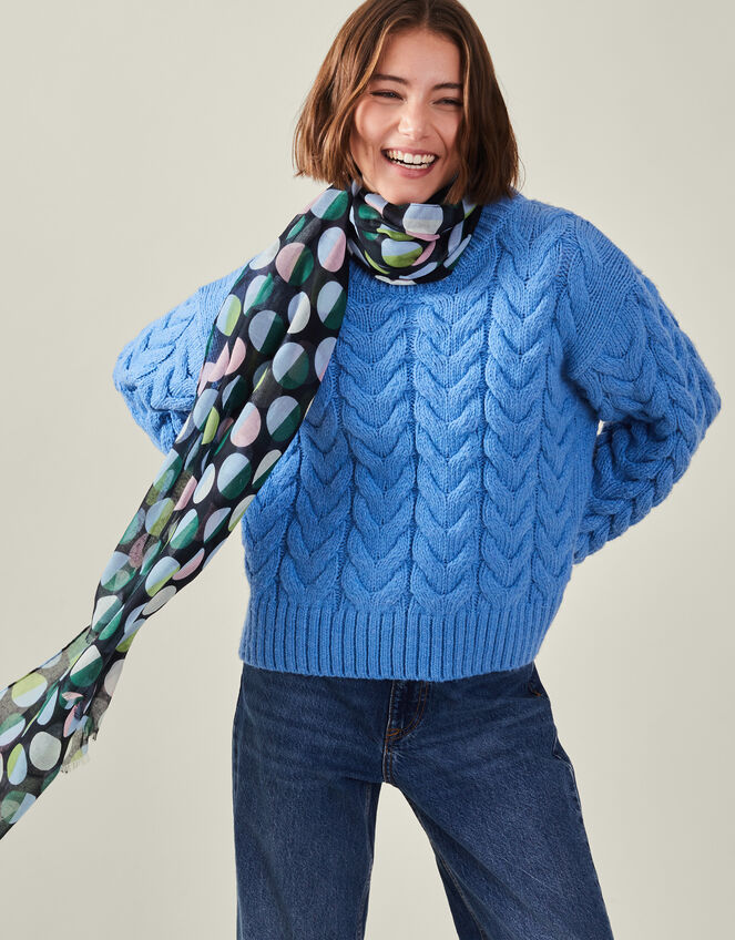 Geometric Polka Dot Scarf, , large