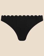Scallop Trim Bikini Bottoms, Black (BLACK), large