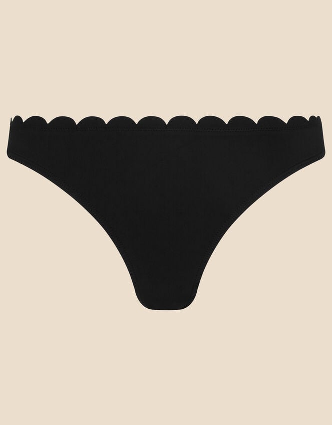 Scallop Trim Bikini Bottoms, Black (BLACK), large