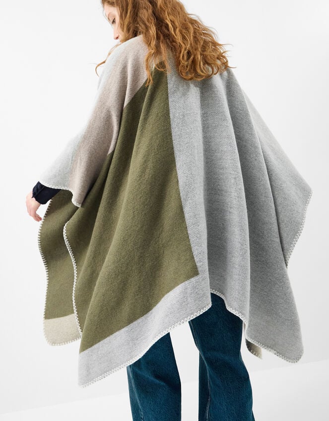 Colourblock Poncho, , large