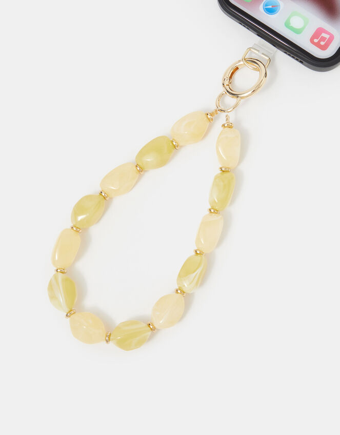 Resin Bead Wrist Phone Strap , Yellow (YELLOW), large