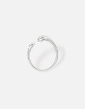 Sterling Silver Molten Wrap Ring, Silver (ST SILVER), large