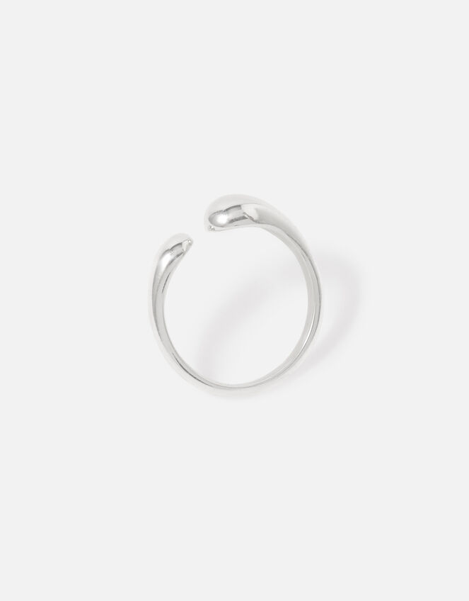 Sterling Silver Molten Wrap Ring, Silver (ST SILVER), large