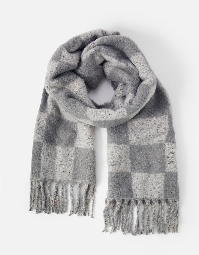 Checkerboard Fluffy Scarf Blanket scarves Accessorize Global