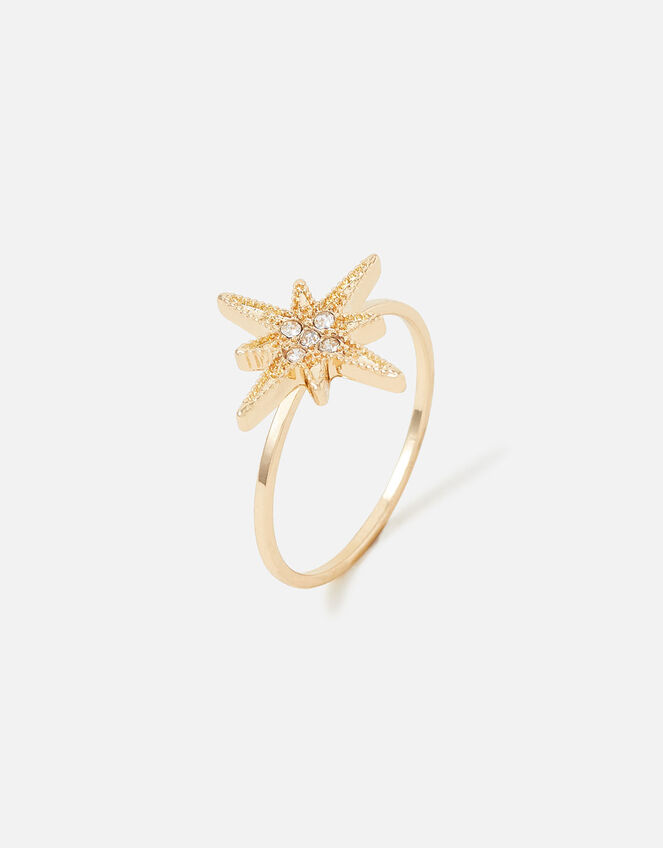 8 Point Star Ring, White (CRYSTAL), large