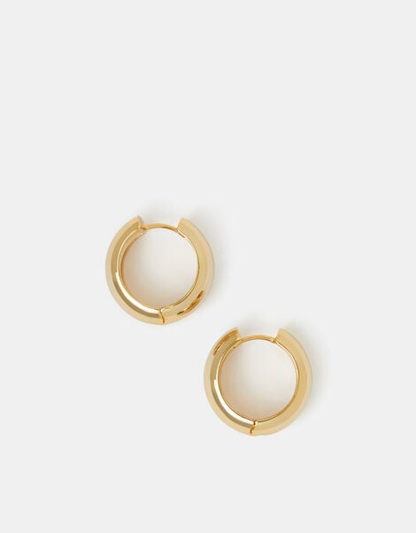 14ct Gold-Plated Chunky Hoop Earrings, , large