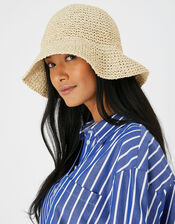 Straw Bucket Hat, , large
