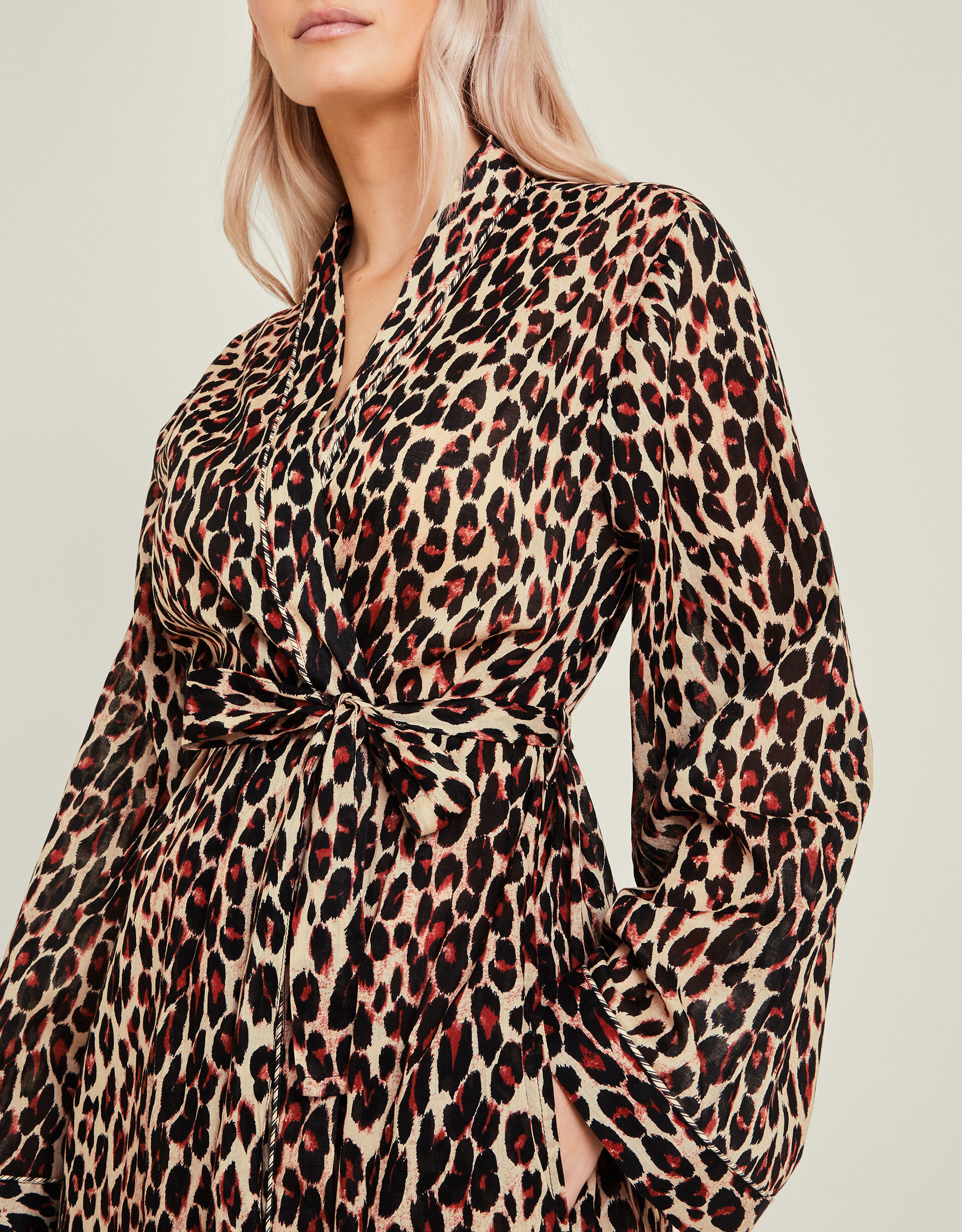 Leopard Print Cotton Dressing Gown Leopard Nightwear Accessorize UK