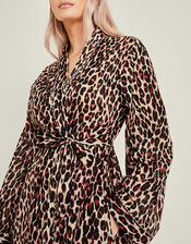 Leopard Print Cotton Dressing Gown, Leopard (LEOPARD), large