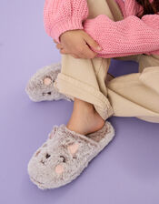 Girls Fluffy Cat Slippers, Natural (NATURAL), large