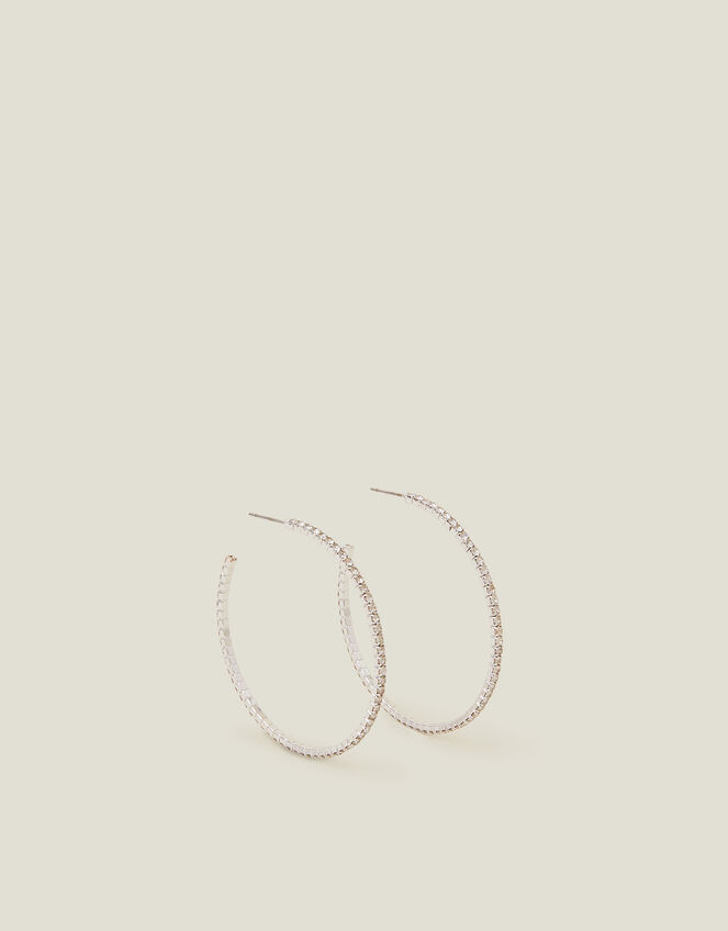 Thin Crystal Hoops, , large