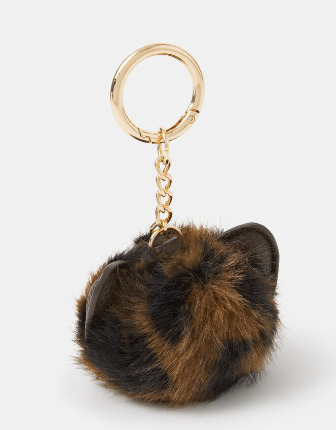 Animal Print Pom Bag Charm, , large