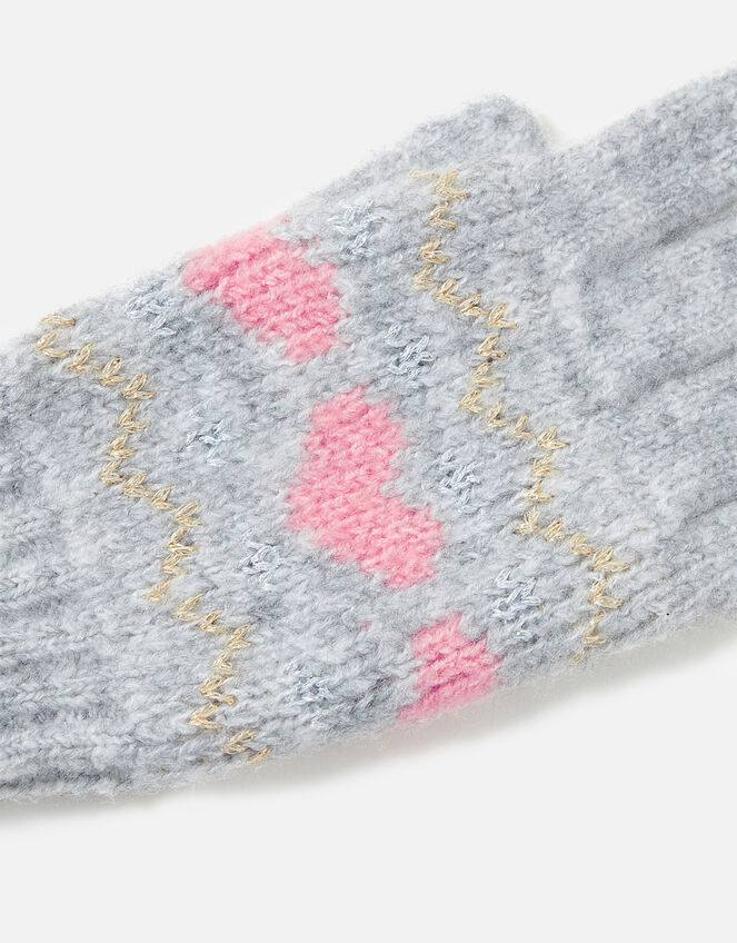 Girls Fairisle Fingerless Gloves, Multi (PASTEL-MULTI), large