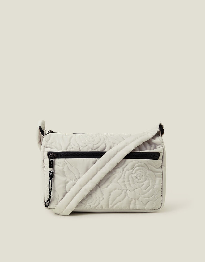 Floral Quilted Camera Bag, Cream (CREAM), large