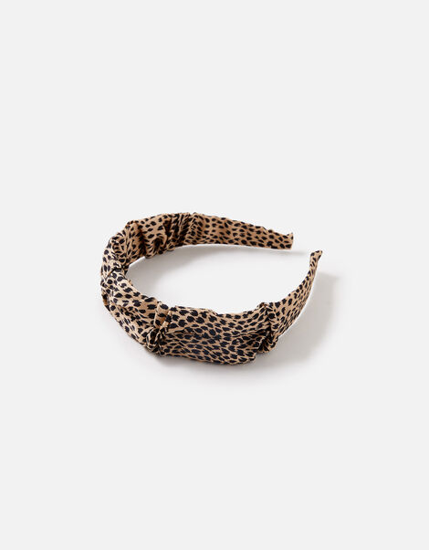 Animal Print Ruched Headband, , large