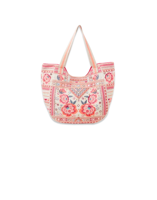EMBROIDERED FLORAL TOTE BAG HAND-CRAFT EMBROIDERY £55