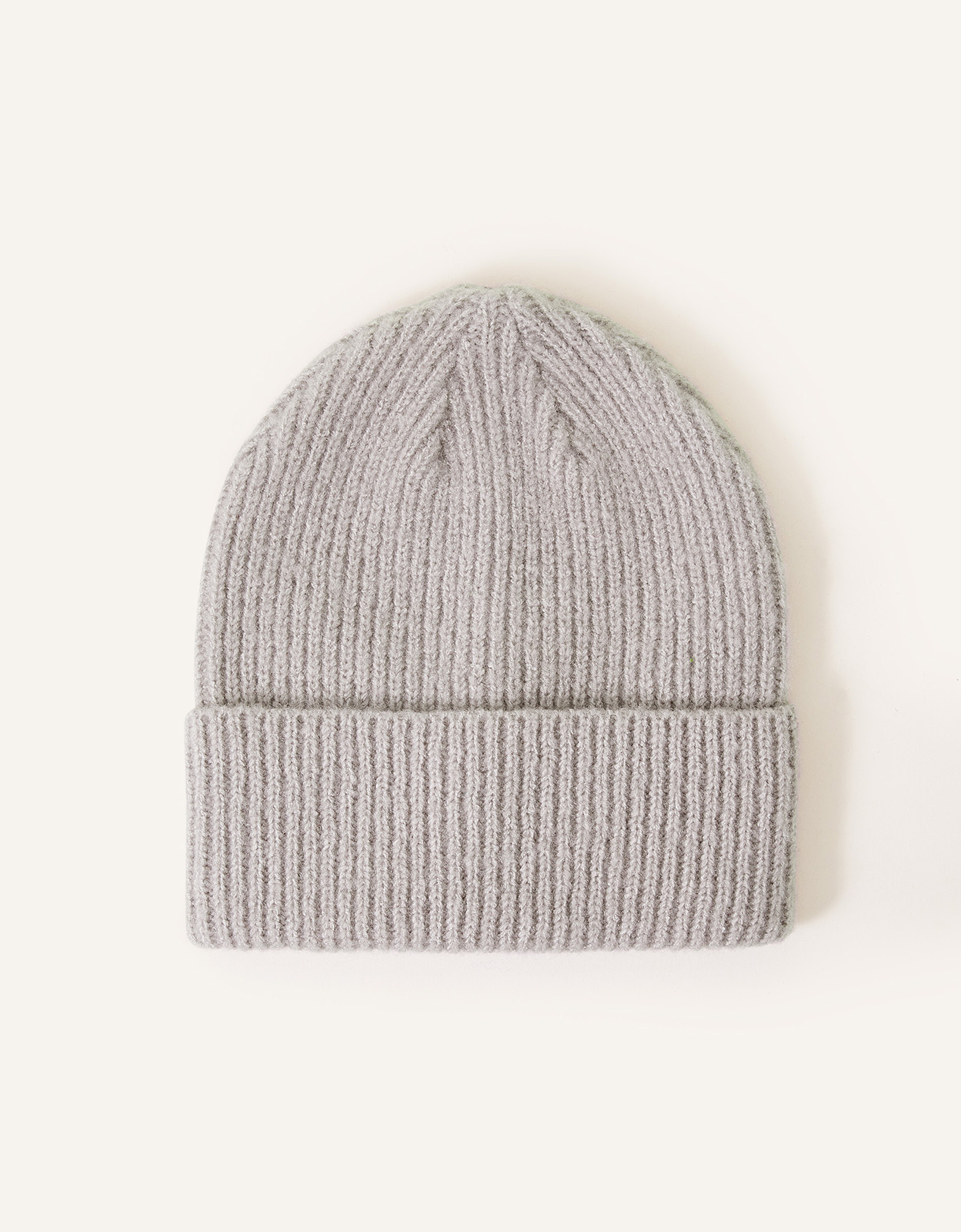 Accessorize Grey Classic Knitted Acrylic Soho Beanie Hat, Size: 22x8cm