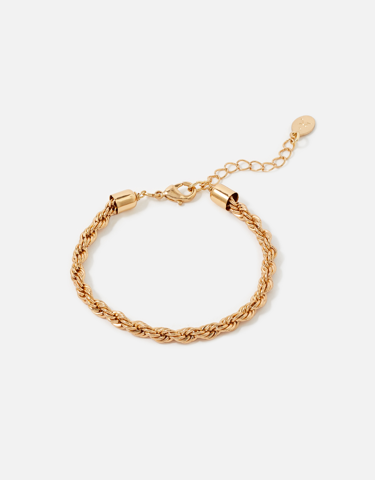 Accessorize Women's Gold Berry Blush Twisted Rope Bracelet, Size: 18cm