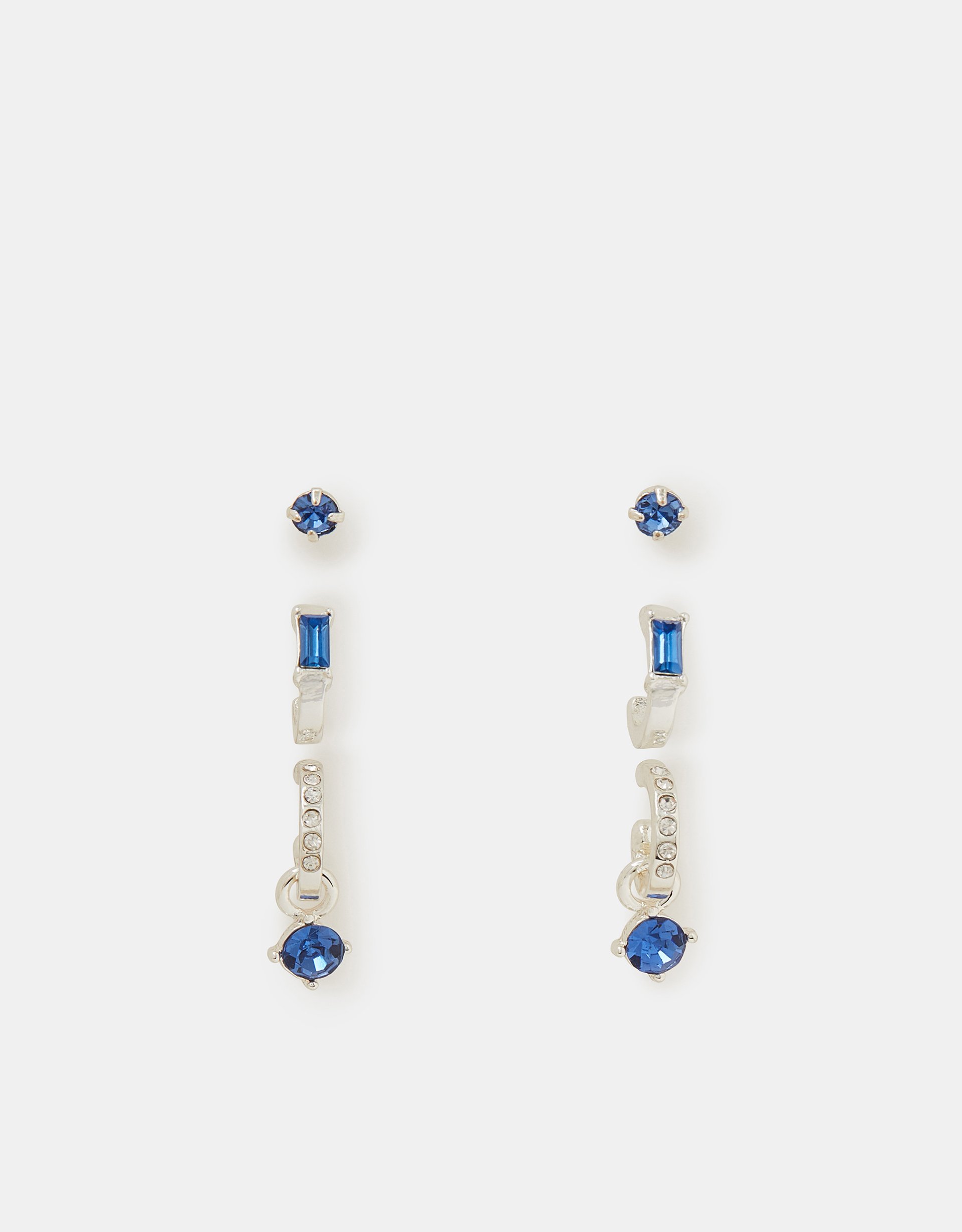 Accessorize Decor 3-Pack Sparkle Hoop Stud Earrings
