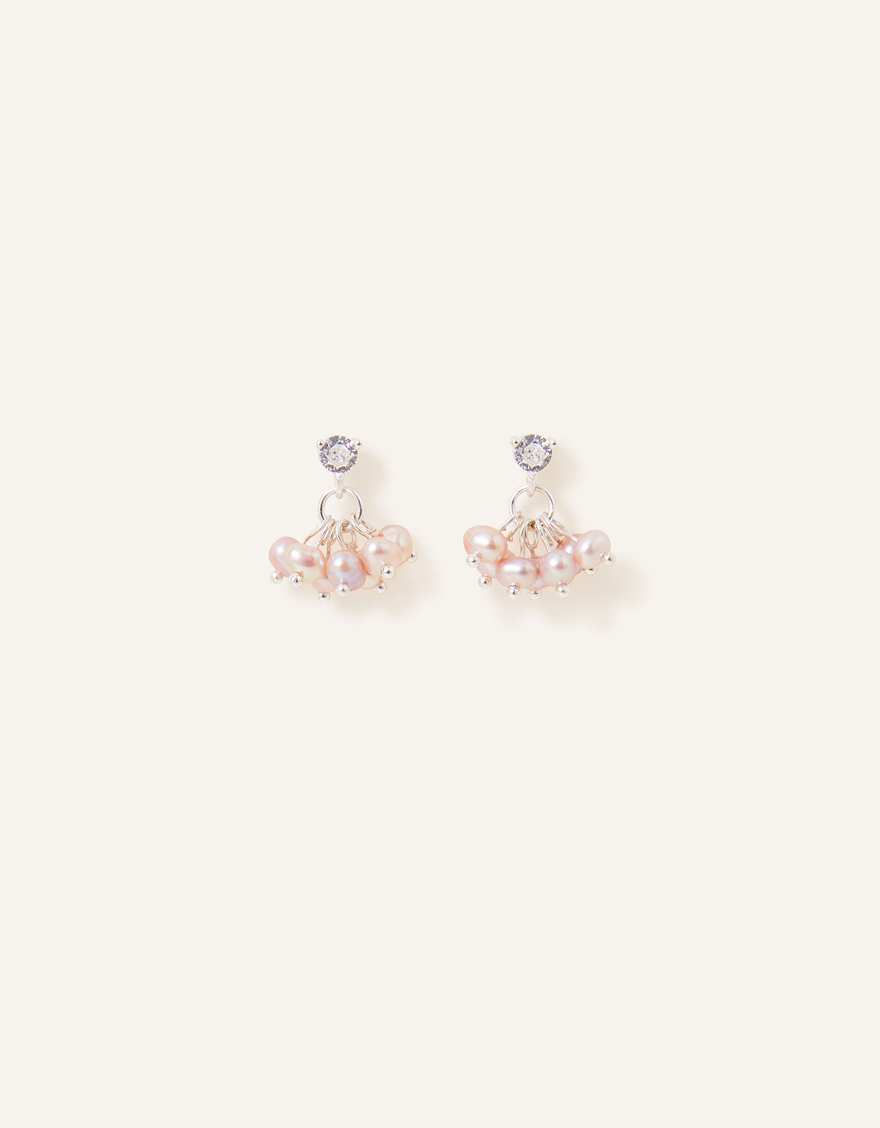 Accessorize Women's Sterling Silver-Plated Pearl Cluster Earrings