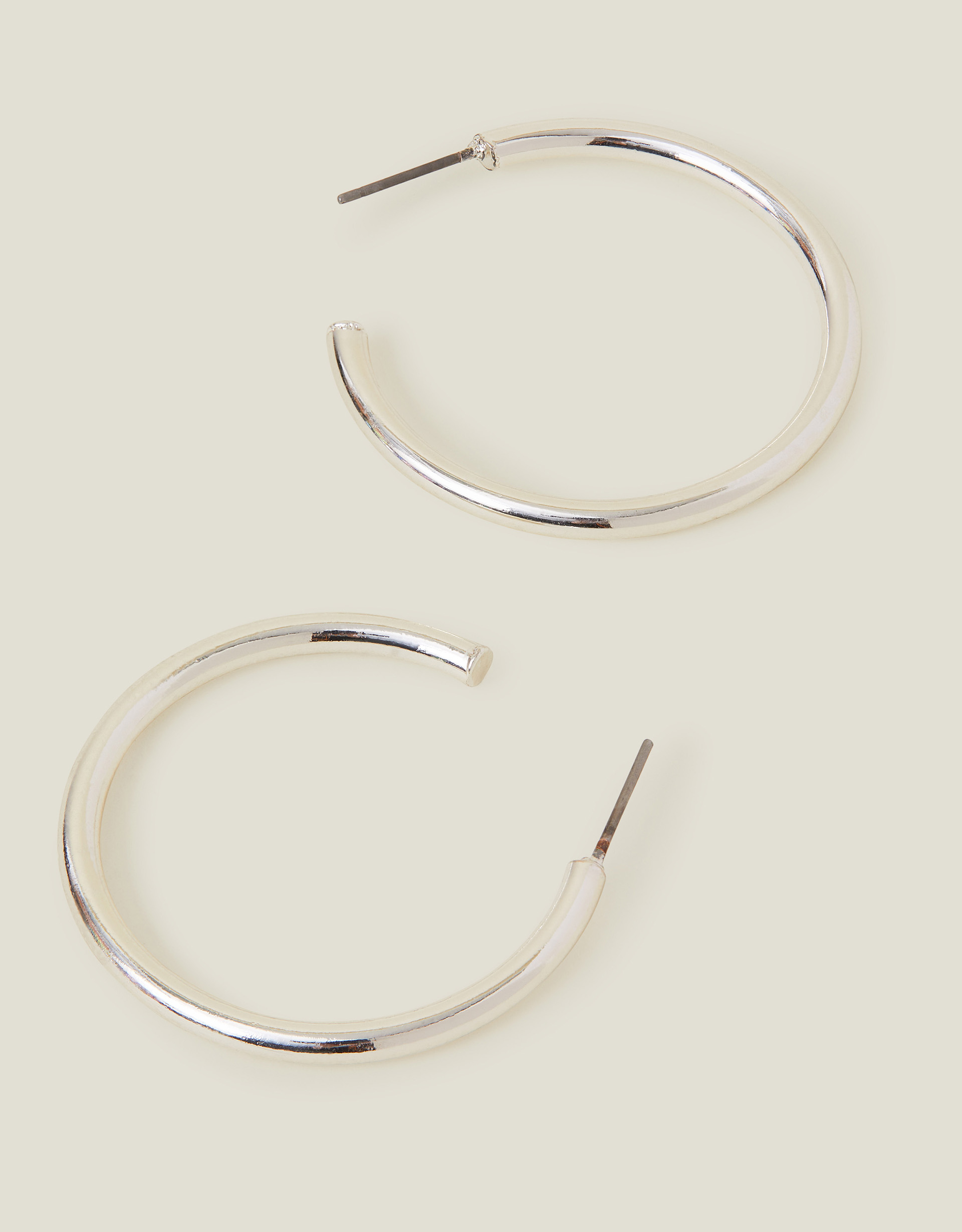 Accessorize Women's Medium Tube Hoops Silver, Size: One Size