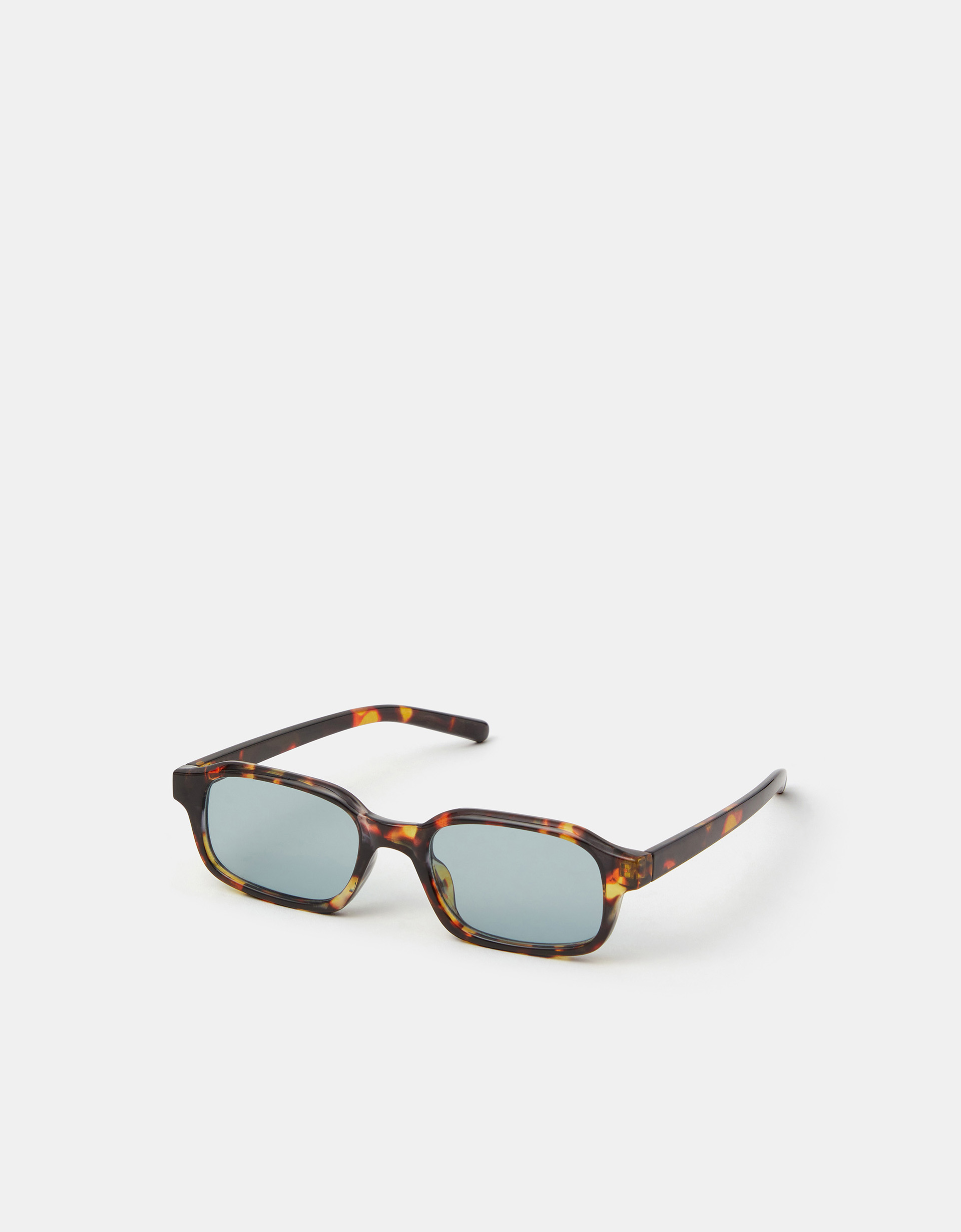 Blue Slim Tort Rectangle Sunglasses - Accessorize