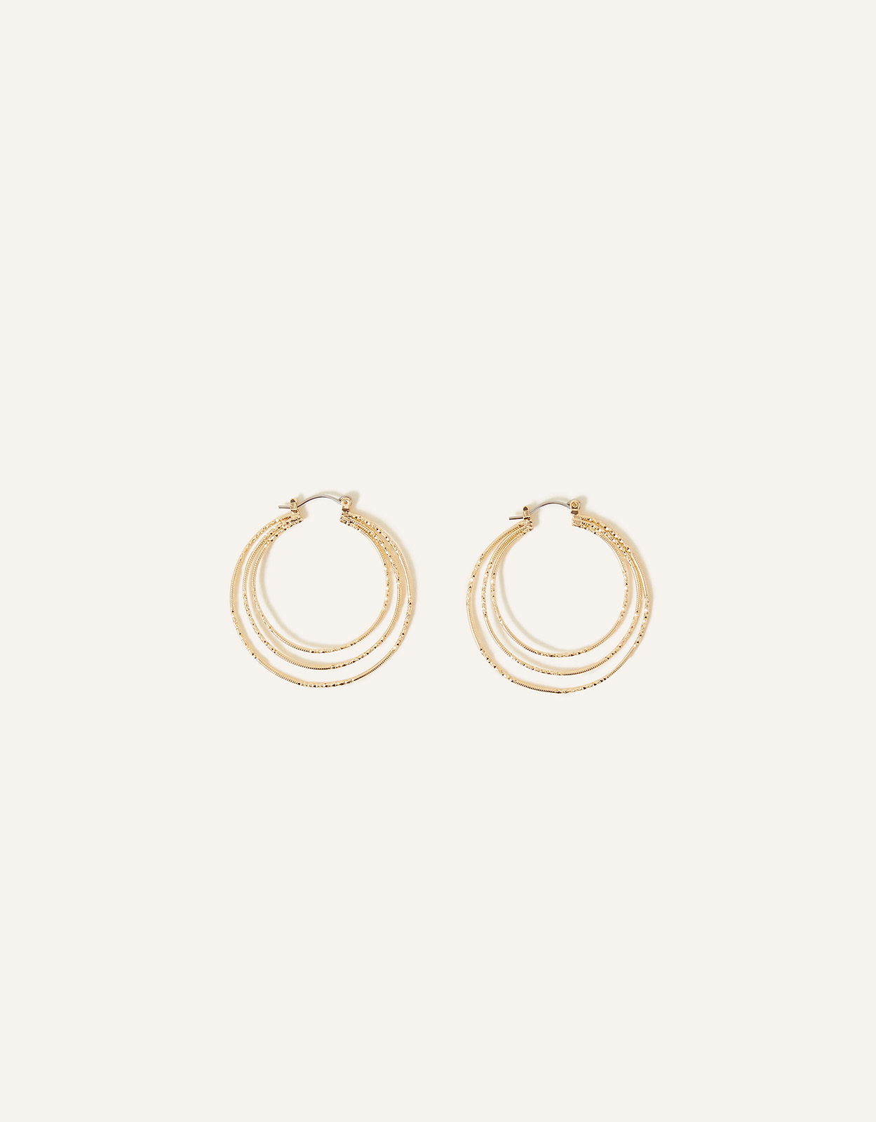 Accessorize Women's Delicate Layered Hoops, Size: 5cm