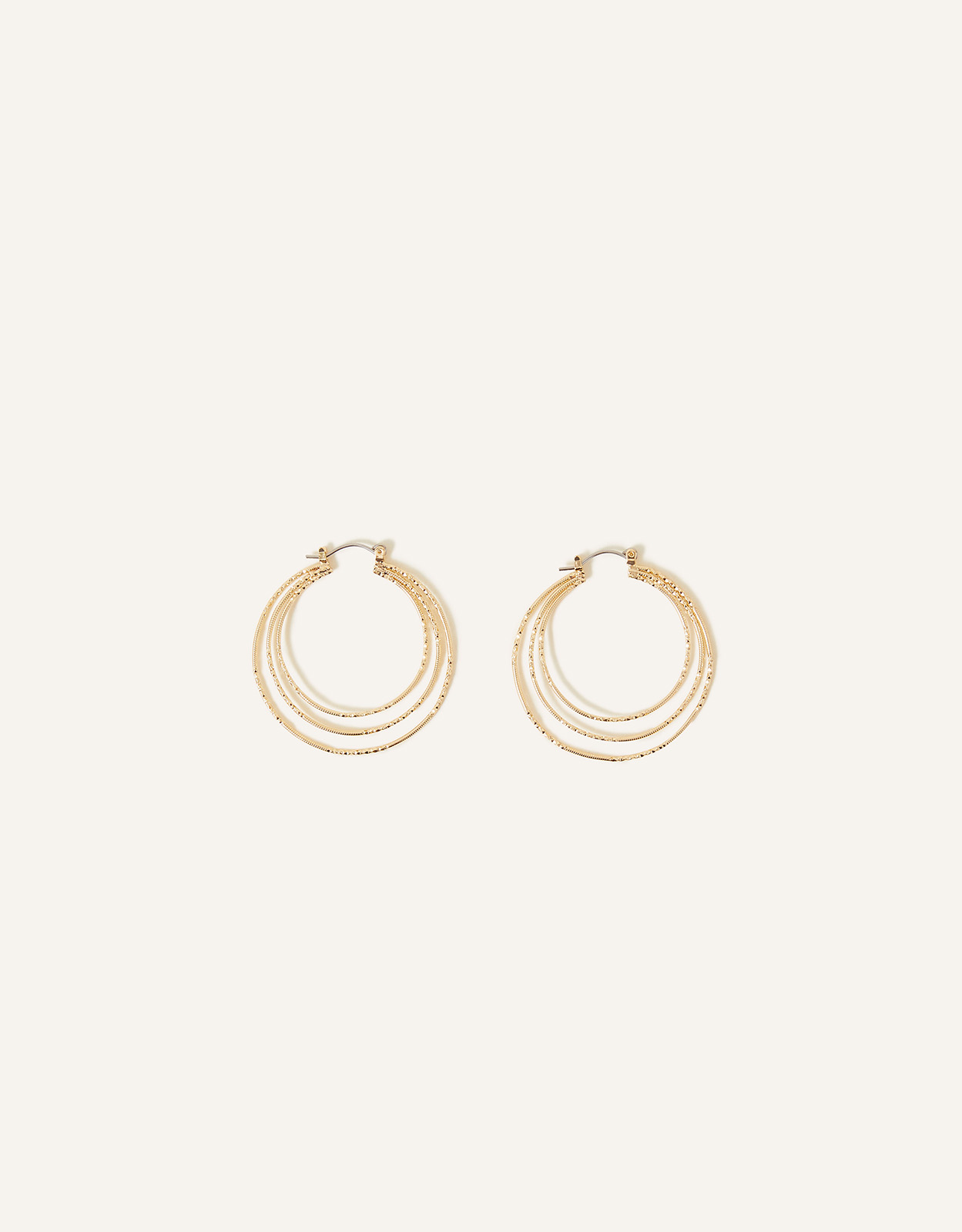Accessorize Women's Delicate Layered Hoops, Size: 5cm Accessorize Women's Delicate Layered Hoops, Size: 5cm