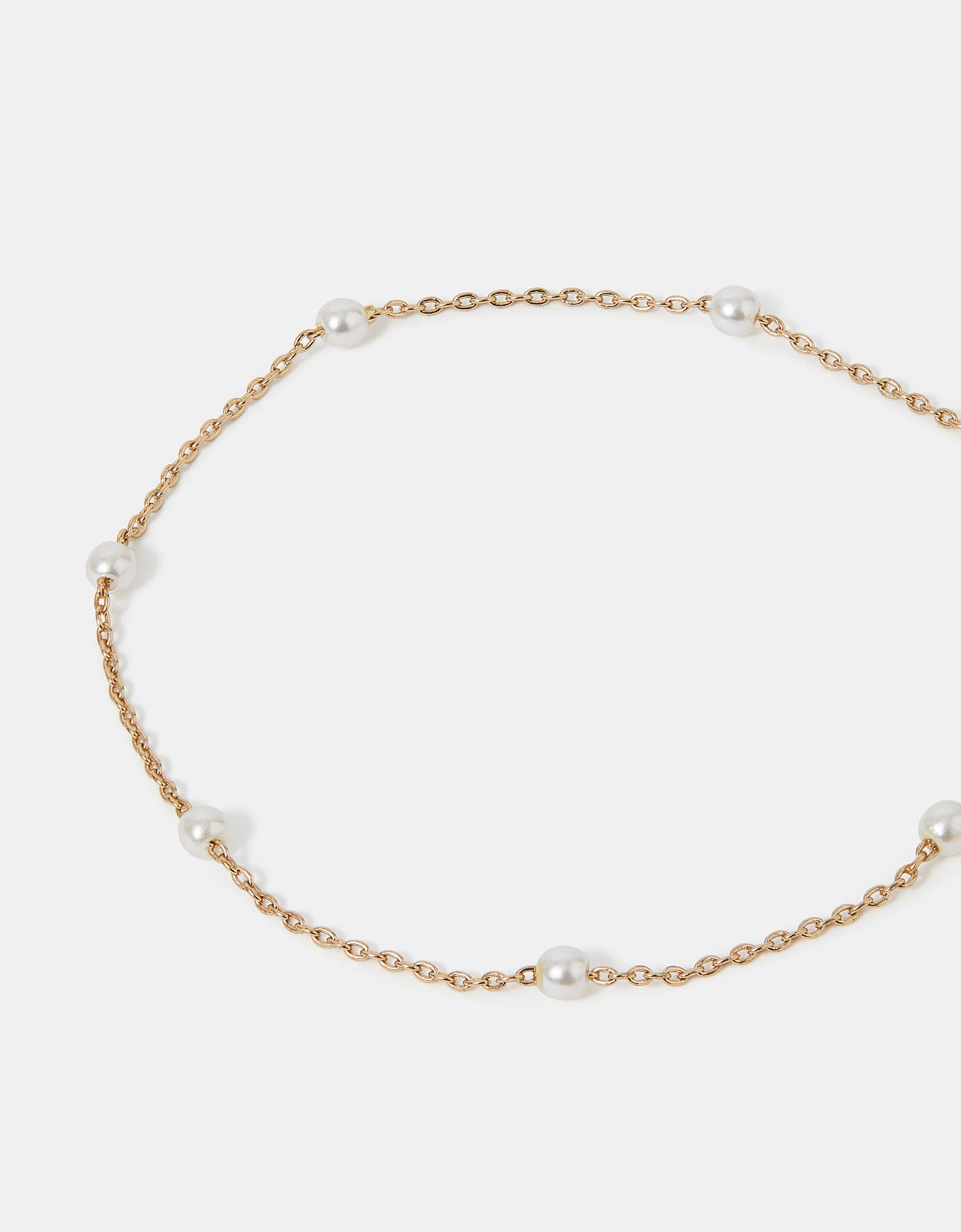 Gold Pearl Bead Station Bracelet - Accessorize