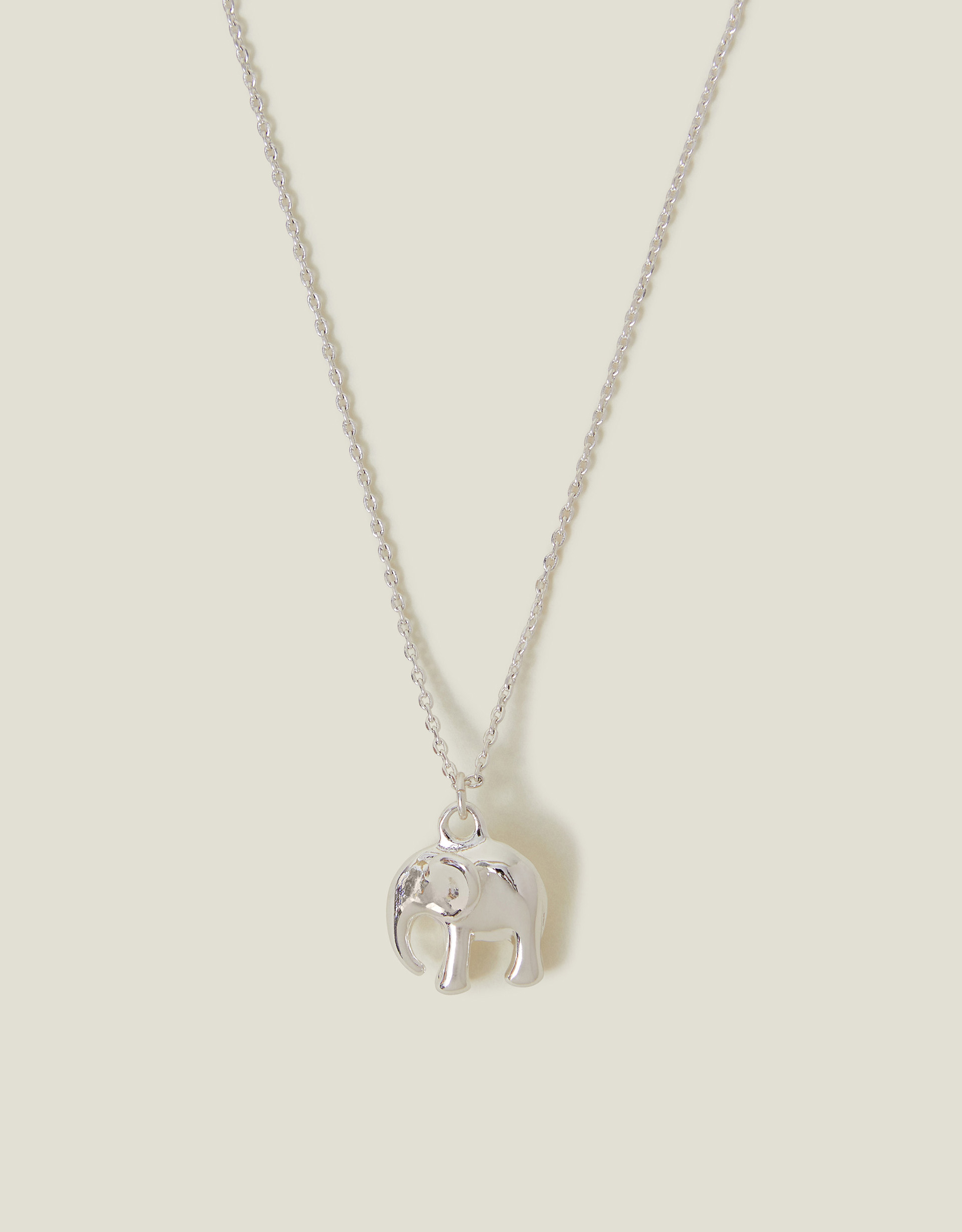 Multicolour Sterling Silver-plated Elephant Pendant Necklace - Accessorize