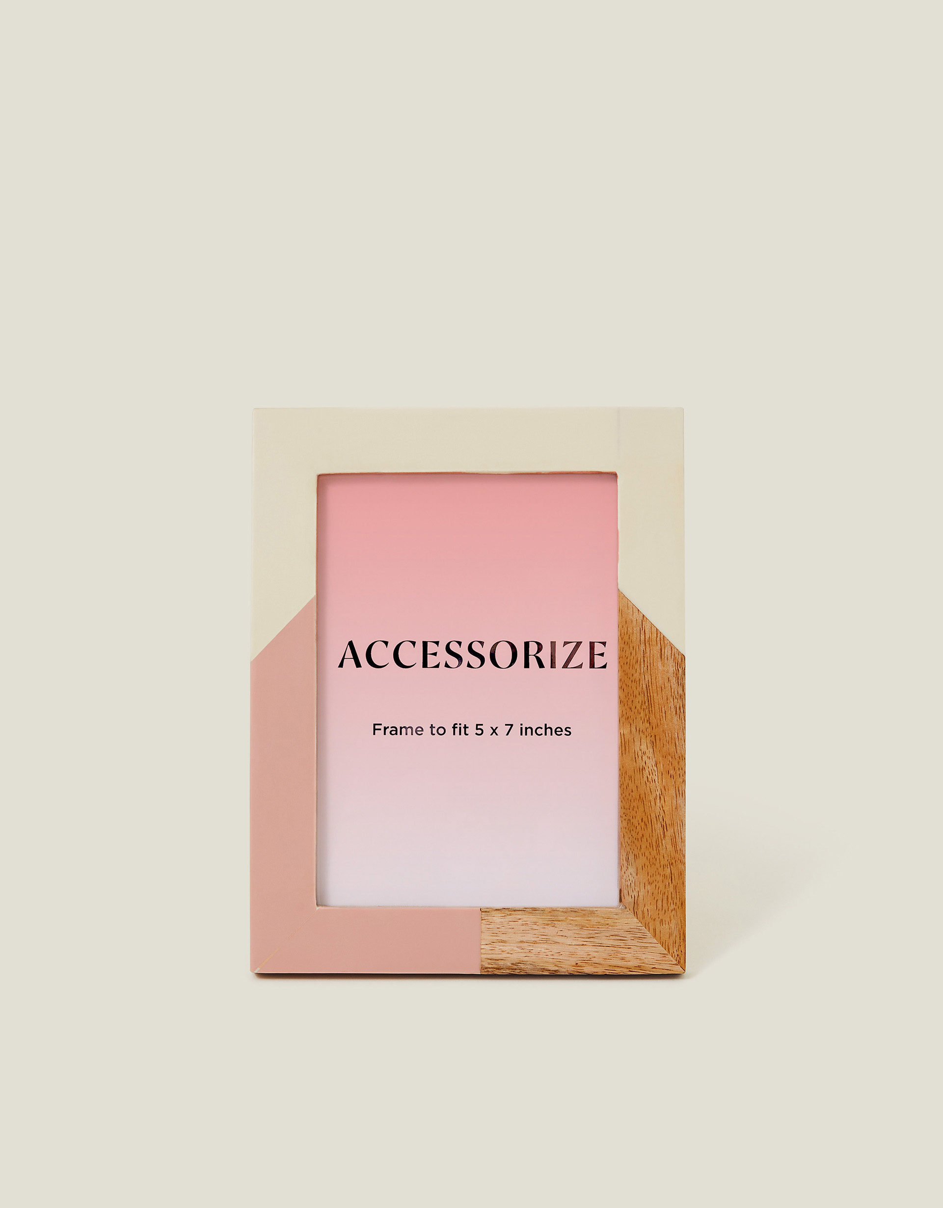 Cream Colourblock Photo Frame 5 x 7, Size: 5x7Inch - Accessorize