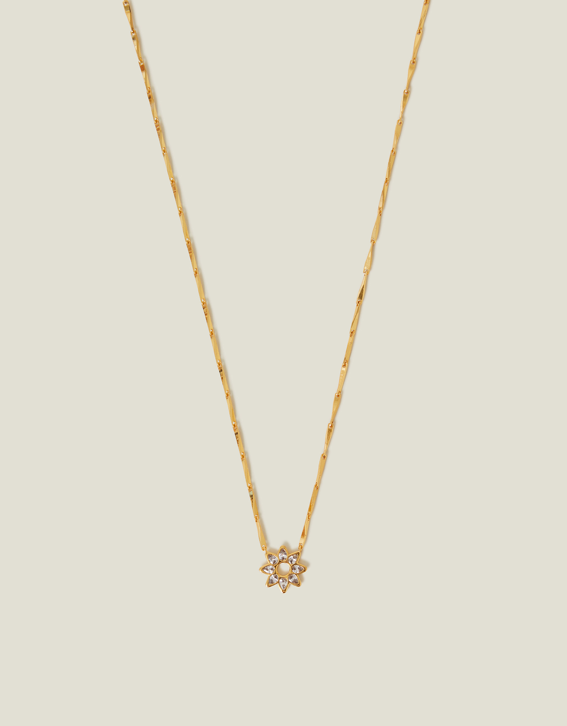 14ct Gold-plated Teardrop Flower Pendant Necklace - Accessorize