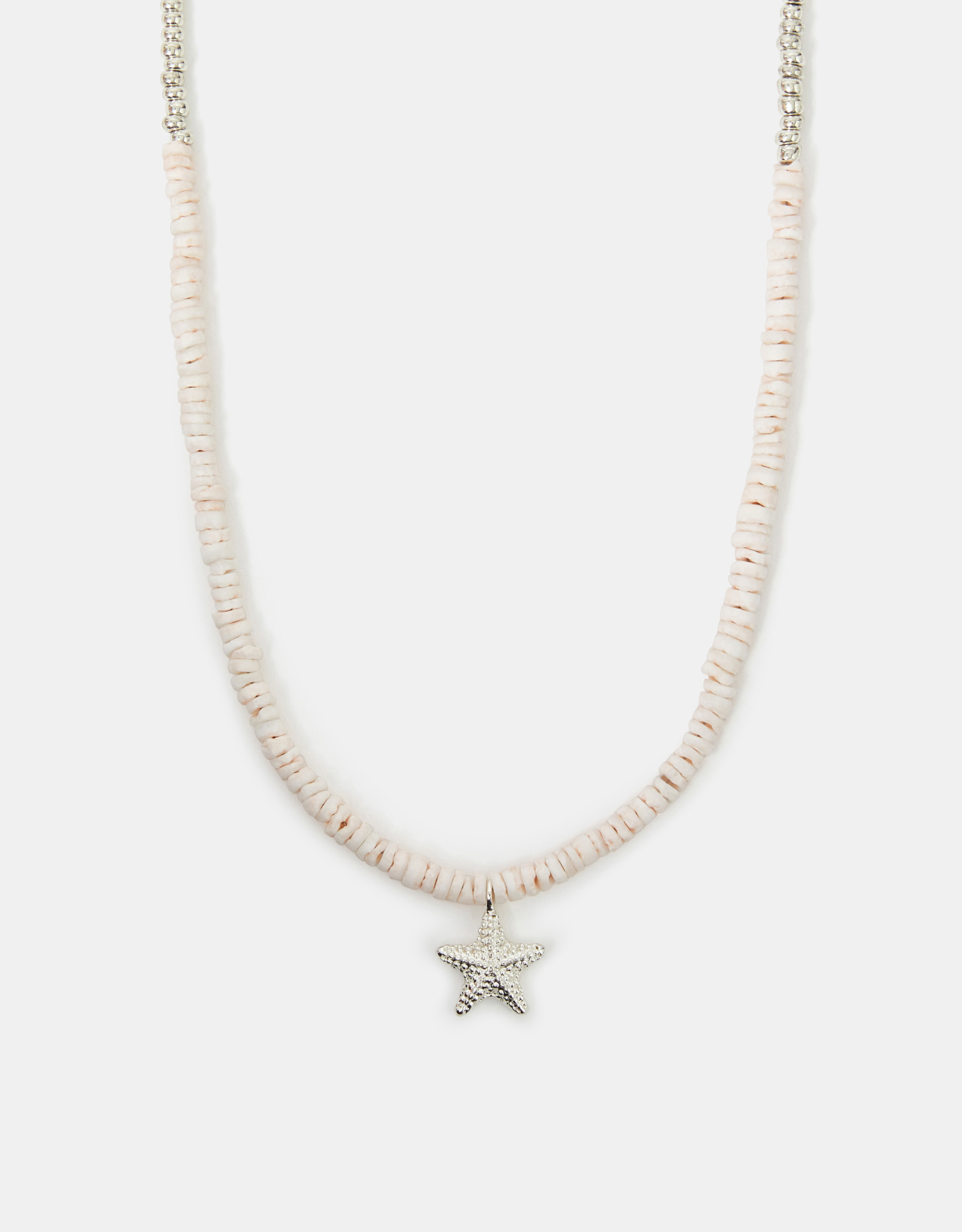 Sterling Silver-plated Shell Starfish Necklace - Accessorize