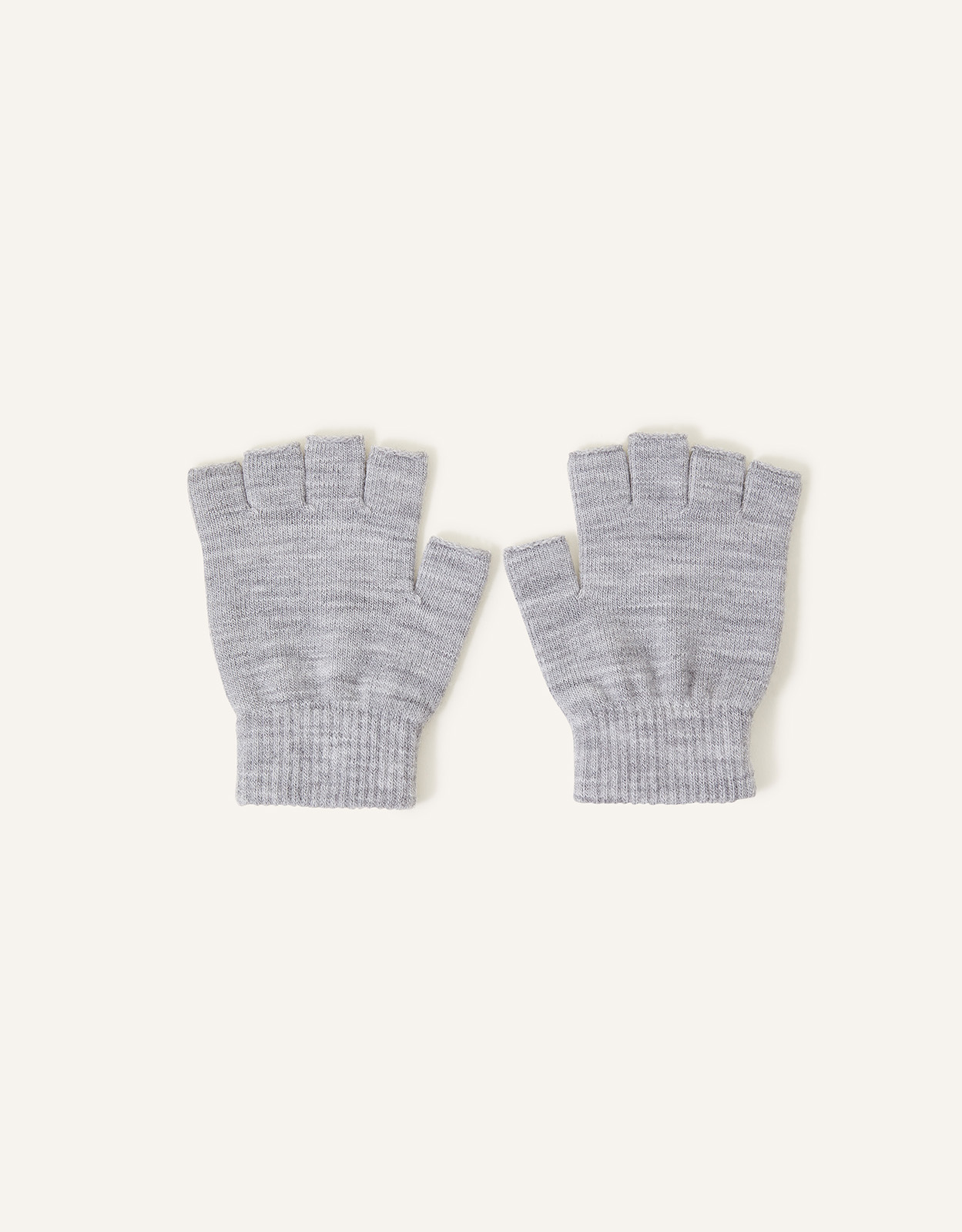 Accessorize Plain Fingerless Gloves Grey
