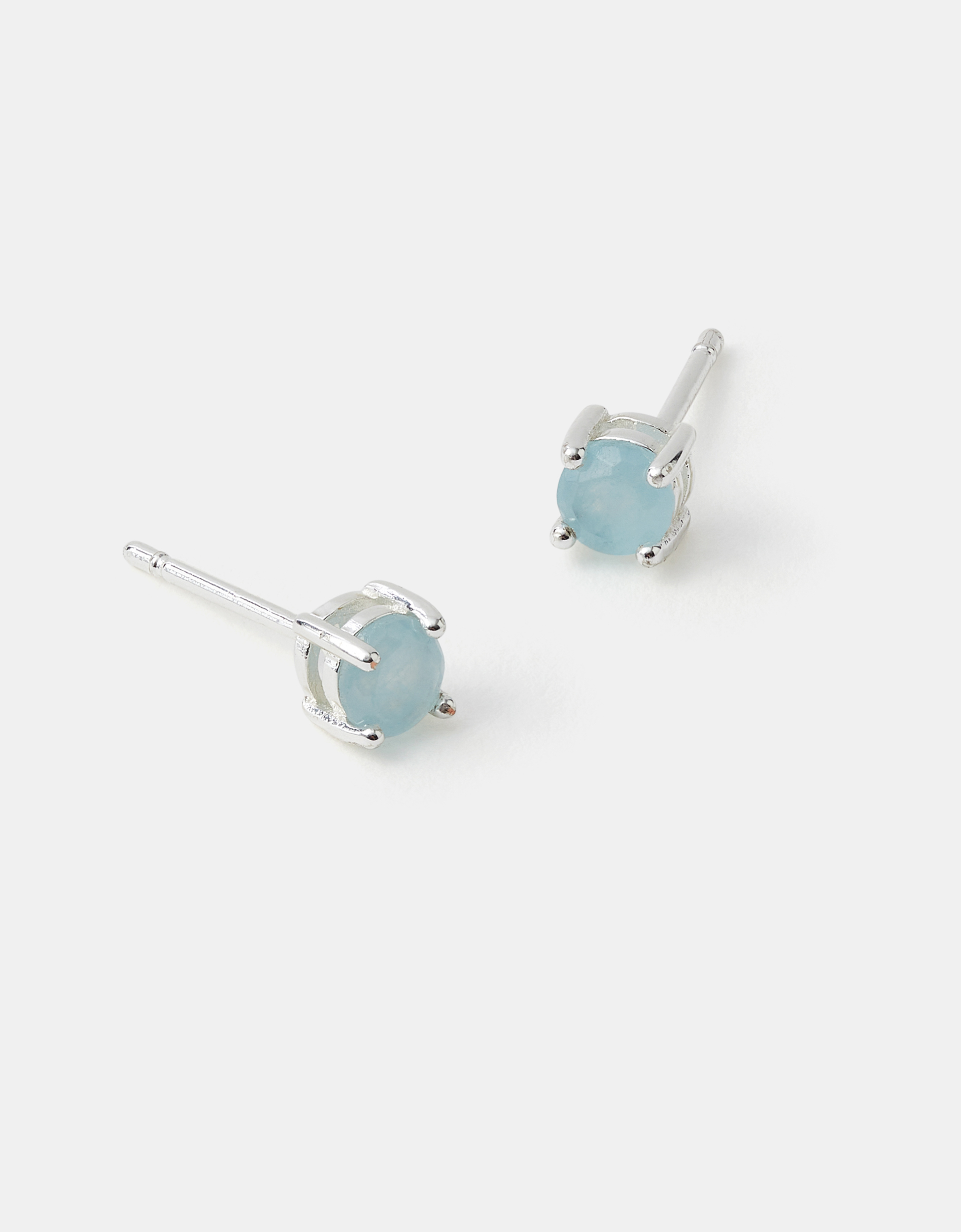 Accessorize Sterling Silver-Plated Quartz Stud Earrings, Blue