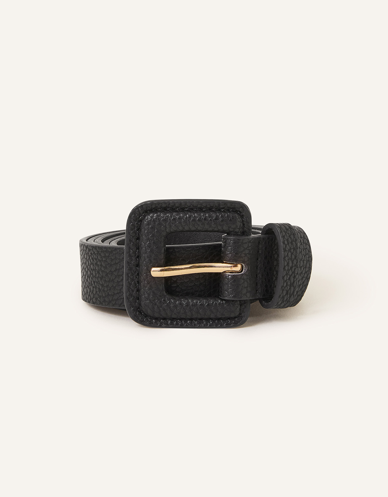 Accessorize Women's Square Buckle Belt Black, Size: S