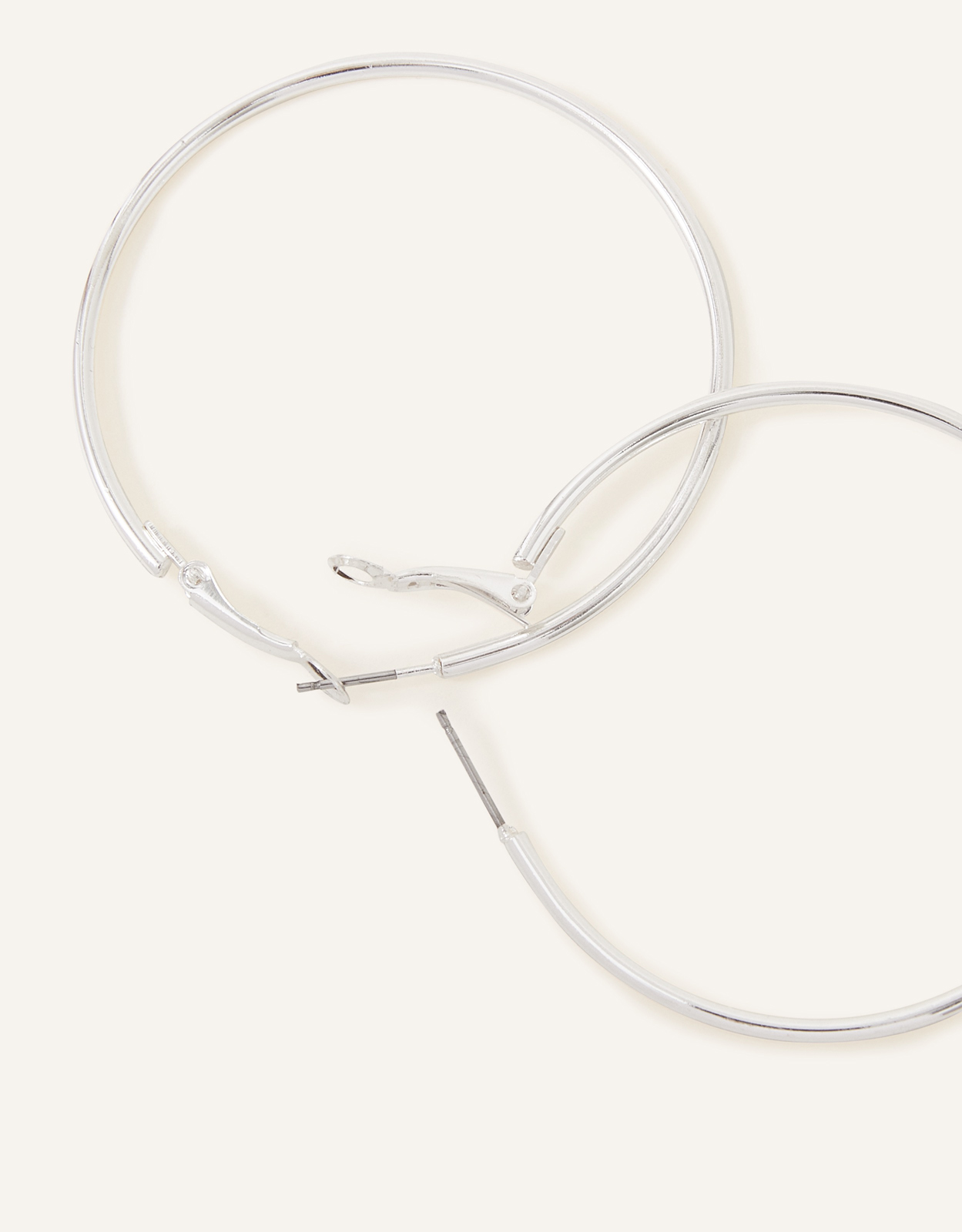 Accessorize Women's Silver Medium Simple Hoops, Size: 5cm